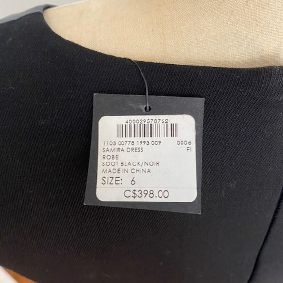 CLUB MONACO V NECK LEATHER TOP DRESS - Picture 6 of 8